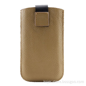 Leather Case for iPhone 4/4S, Made of PU Leather Material with Retractable Pull-tab